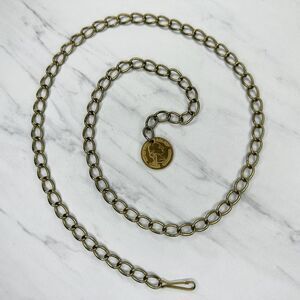 George Washington Coin Metal Chain Link Belt XS/Small (XS/S) ✨